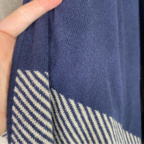CAbi Blue & Gray Cotton Blend Reversible Wrap Sweater Poncho - Picture 7 of 8